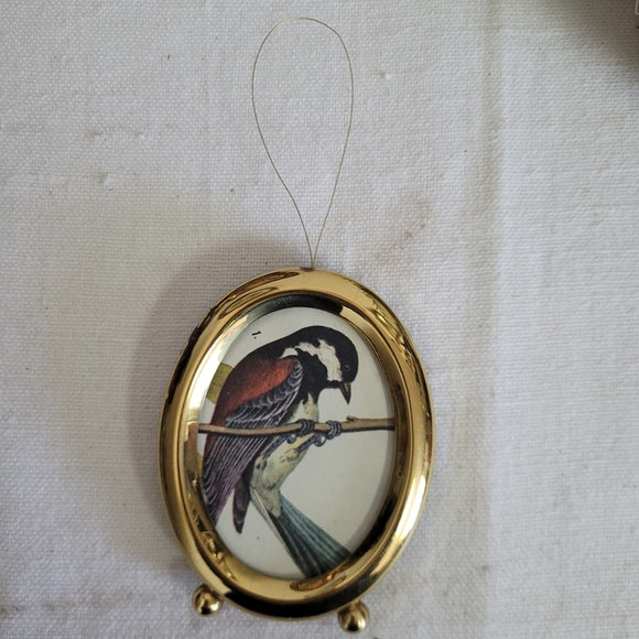 Bird in Brass Christmas Ornament Ready to Hang