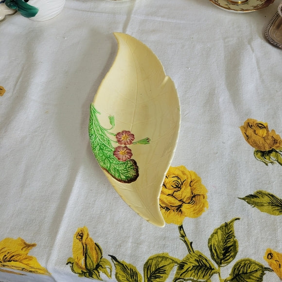 Vintage Carlton Ware Leaf Tray Floral Porcelain Celery Dish