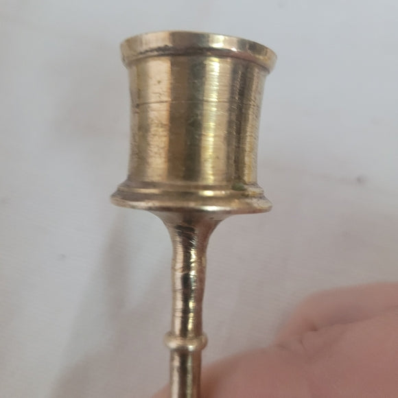 Vintage Brass Candleholders set of 2 with Snuffer