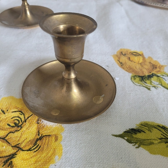 Vintage Brass Candleholders set of 2