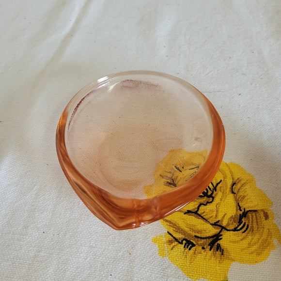 Vintage Art Glass Ashtray Pink