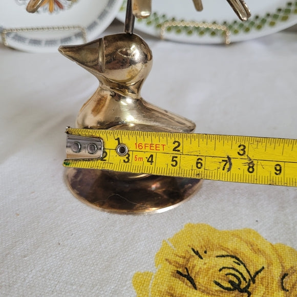 Vintage Brass duck with an Umbrella India