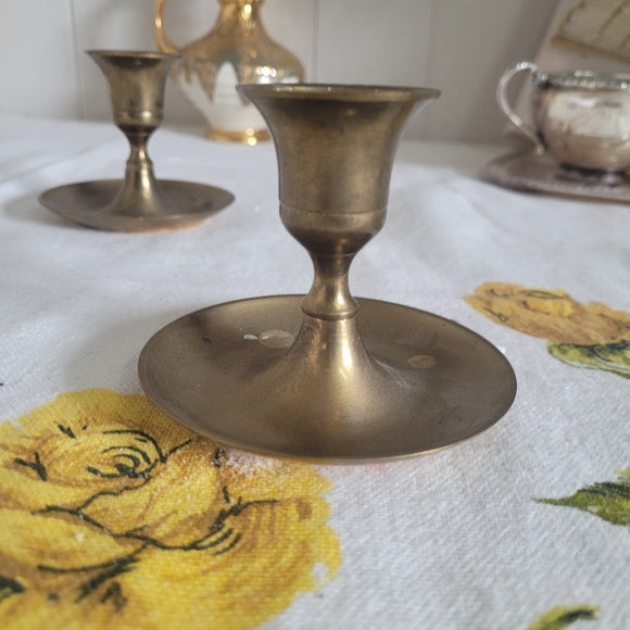 Vintage Brass Candleholders set of 2