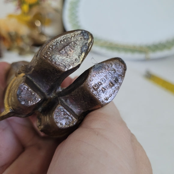 Vintage Brass Cowboy Boots Trinket Planter/toothpick Holder AS IS