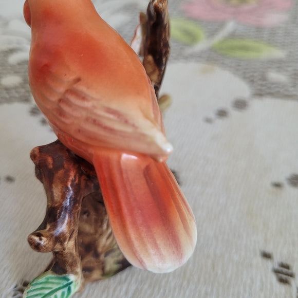 Vintage Cardinal Bird Figurine Japan