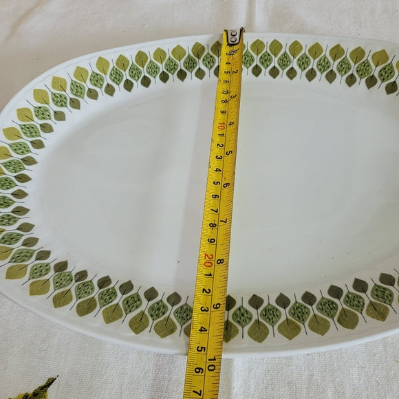 Vintage Ironstone Platter Green Tones Made in Spain