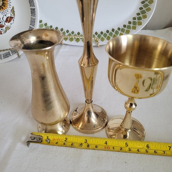 Vintage Brass Vinette set of 3