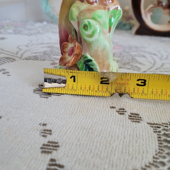 Vintage Cockatoo Bird Figurine with Flowers