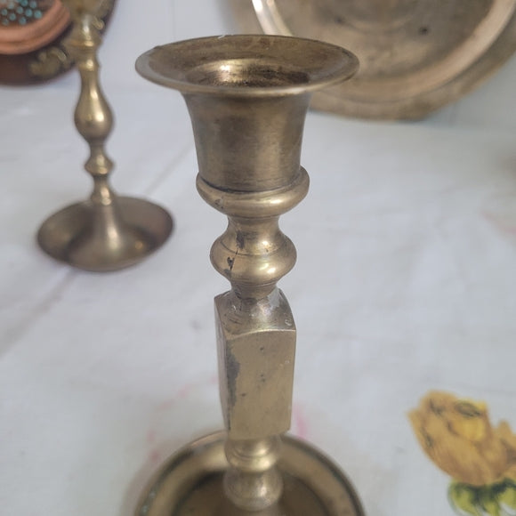 Vintage Brass Candleholders set of 2 marriage