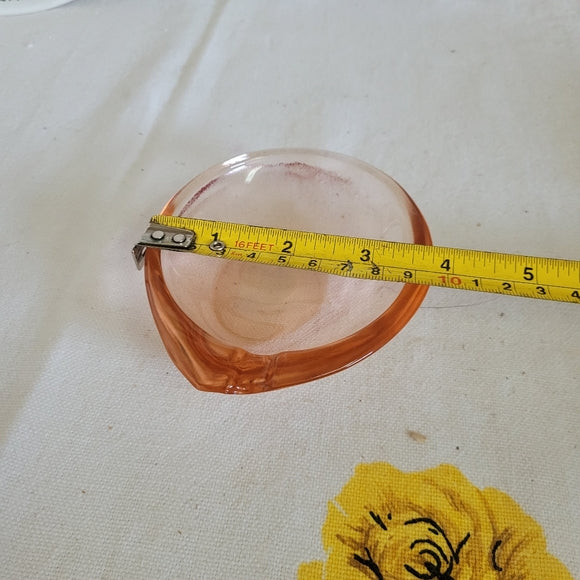 Vintage Art Glass Ashtray Pink