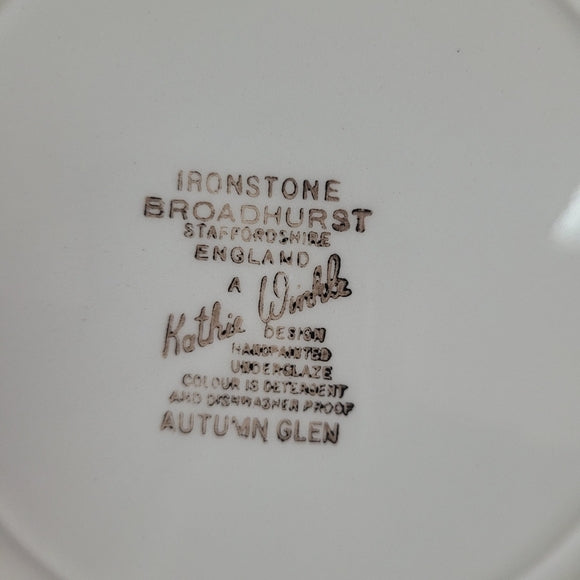 Vintage Kathie Winkle Dinner Plates Autumn Glen Made in England set of 4