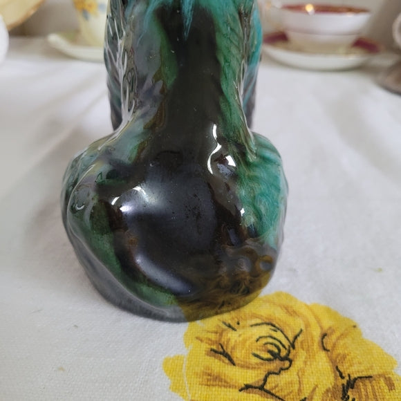 Blue Mountain Pottery Dog Poodle, Blue Drip Glaze