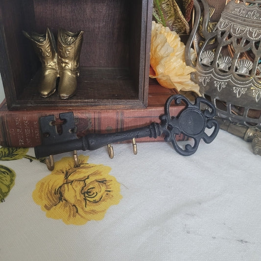 Vintage Cast Iron Skelton Key shaped key holder