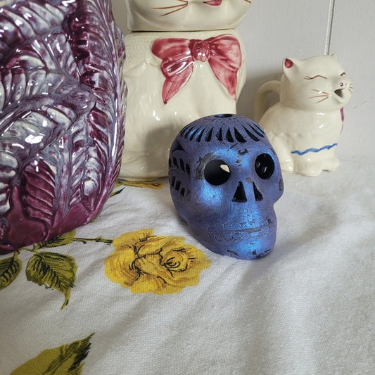 Upcycled Skull Candle Cover Decor