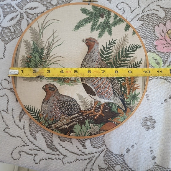 Vintage Game Birds Quilted Framed