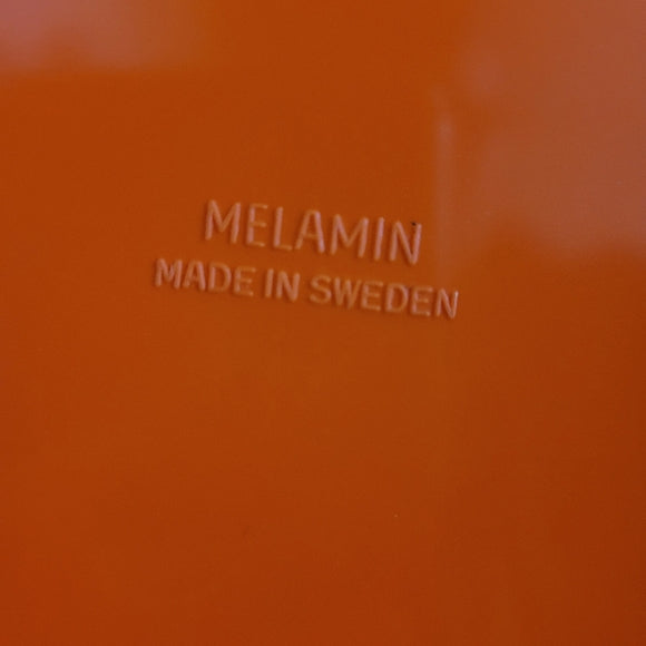 Vintage Melamine Tray Orange Sweden Retro Mid-Century Modern