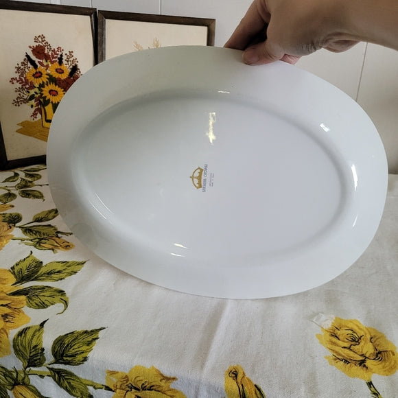 Vintage Ironstone Platter Green Tones Made in Spain