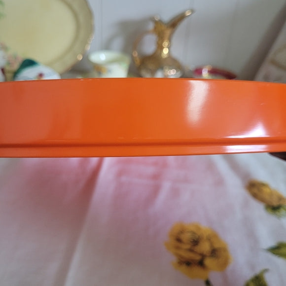 Vintage Melamine Tray Orange Sweden Retro Mid-Century Modern