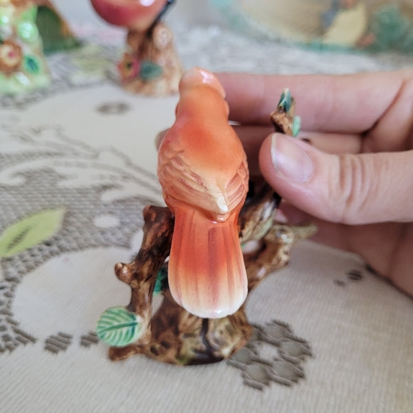 Vintage Cardinal Bird Figurine Japan