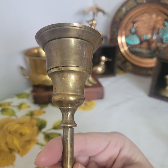 Vintage Brass Candle Holder Votive Tapered India