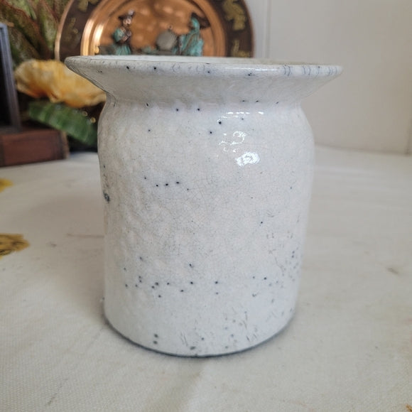 Vintage Raku Sudio Pottery Flower Pot White