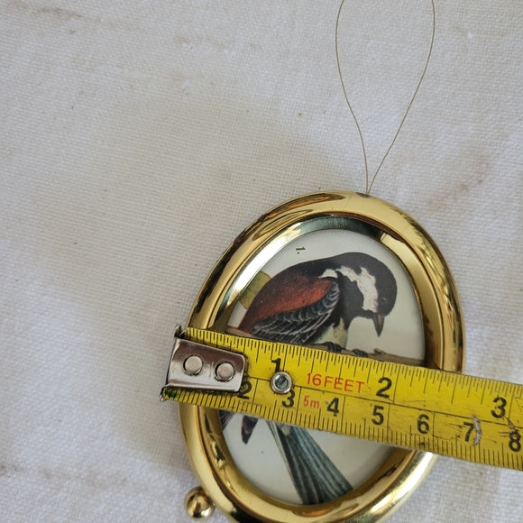 Bird in Brass Christmas Ornament Ready to Hang