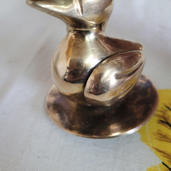 Vintage Brass duck with an Umbrella India