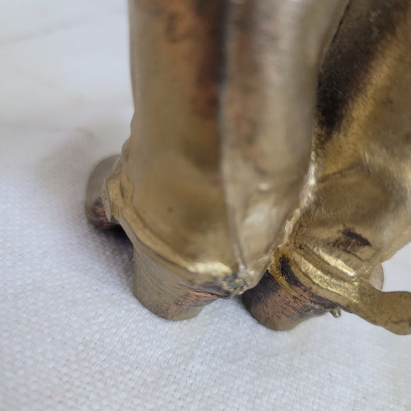 Vintage Brass Cowboy Boots Trinket Planter/toothpick Holder AS IS