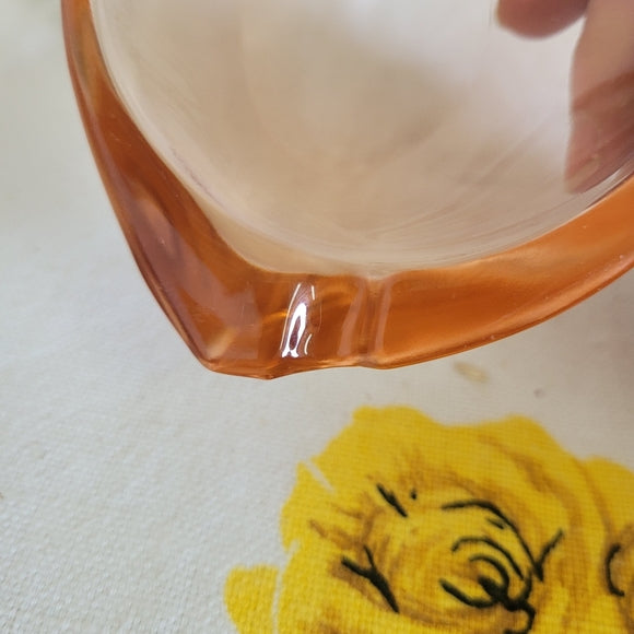 Vintage Art Glass Ashtray Pink