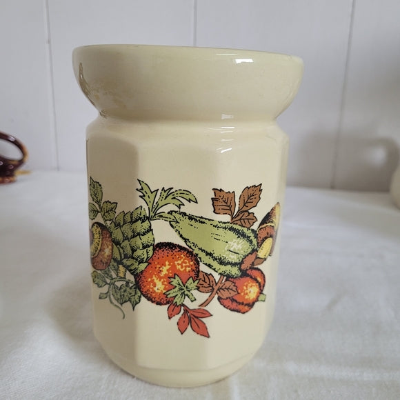 Vintage Utensil Holder Mushrooms and Vegetables