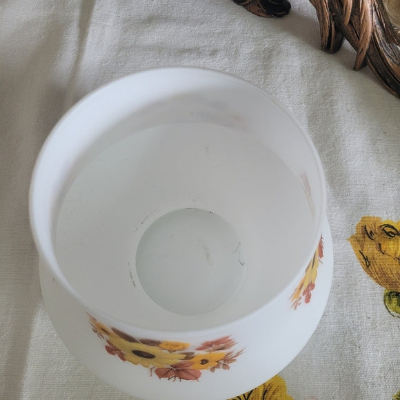 Vintage Satin Glass Ginger/Apothecary Lidded Jar with Orange Florals