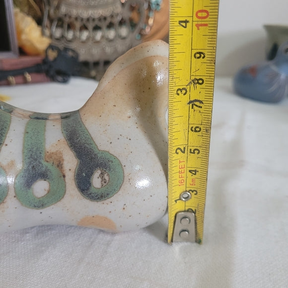 Vintage Takahashi Horse Piggy Bank Stoneware Green