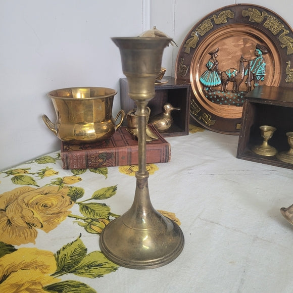 Vintage Brass Candle Holder Votive Tapered India