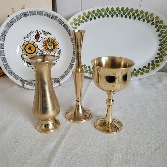 Vintage Brass Vinette set of 3