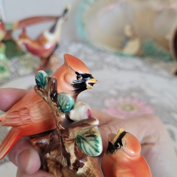 Vintage Cardinal Bird Figurine Japan