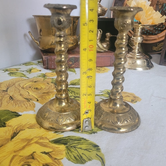 Vintage Brass Candleholders set of 2