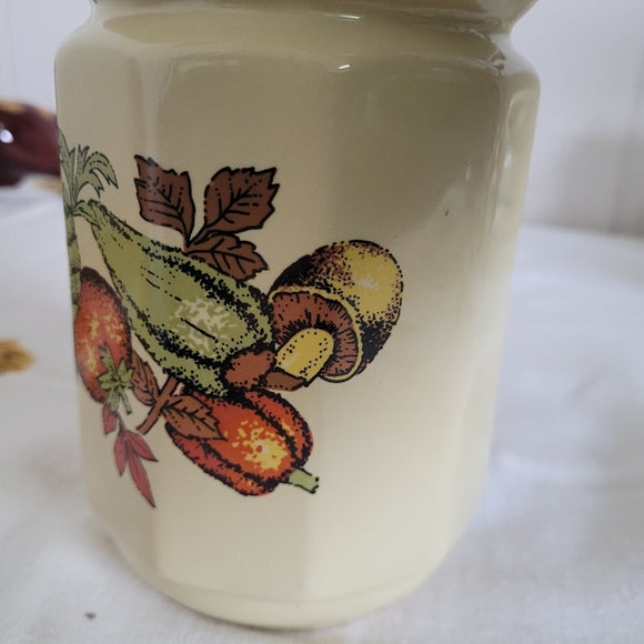 Vintage Utensil Holder Mushrooms and Vegetables