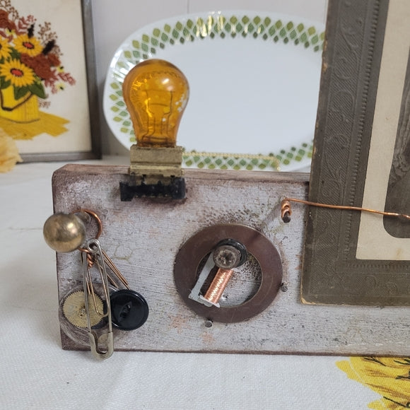 Upcycled Picture Holder Assemblage Art Steampunk