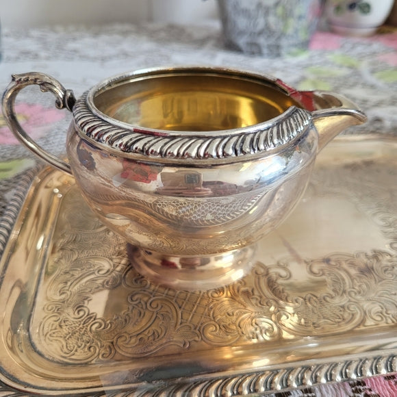 Vintage Sliver Plate Cream and Sugar with Tray made in Canada