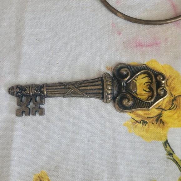 Vintage Brass Skelton Key Bottle Opener Italy