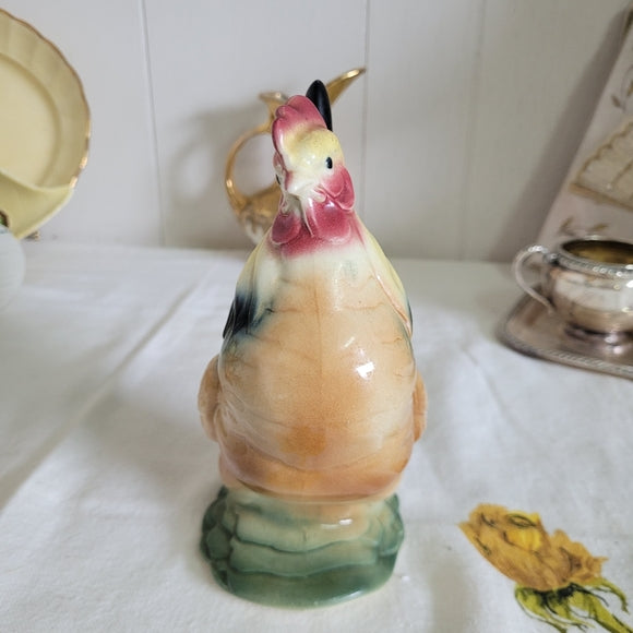 Vintage Ceramic Hen and Rooster Figurines