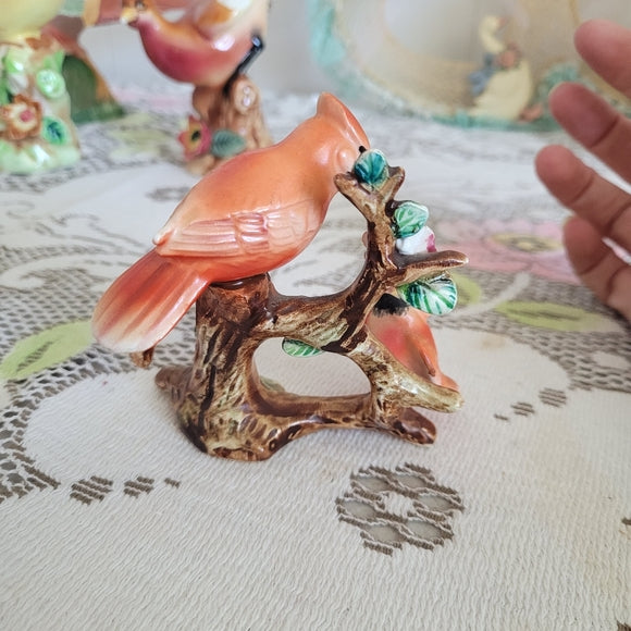 Vintage Cardinal Bird Figurine Japan