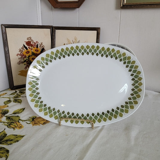 Vintage Ironstone Platter Green Tones Made in Spain