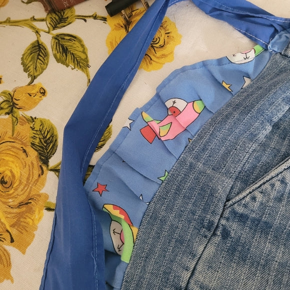 Vintage Apron Hand Crafted Alien Jean