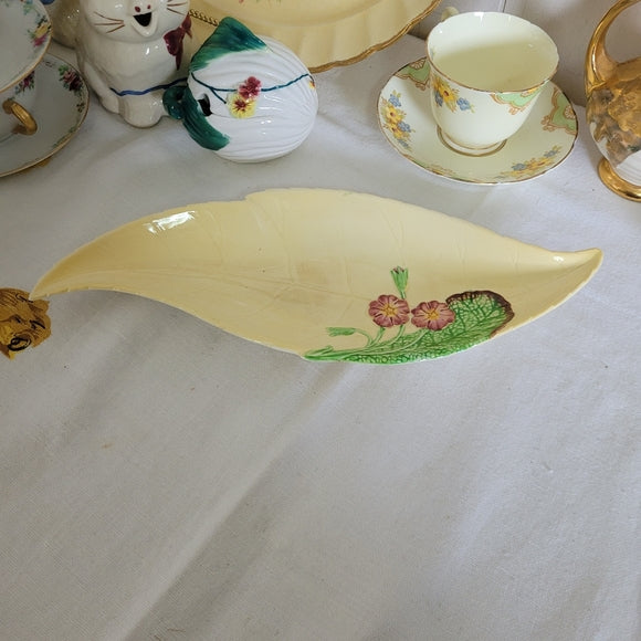 Vintage Carlton Ware Leaf Tray Floral Porcelain Celery Dish