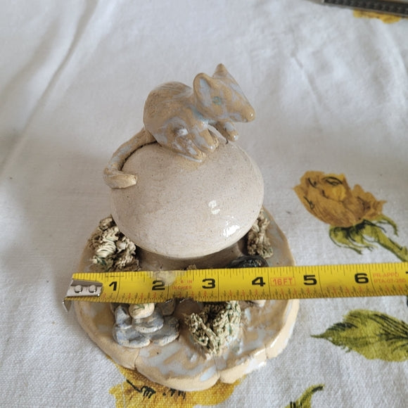 Pottery Sculpture Mushroom Mouse