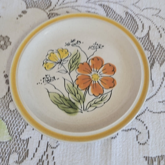 Vintage Salad Plates Stoneware Japan Floral set of 2