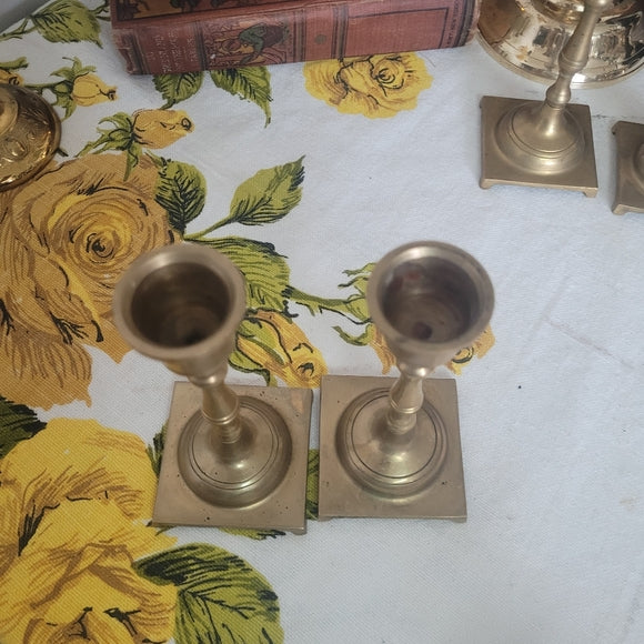 Vintage Brass Candleholders set of 2