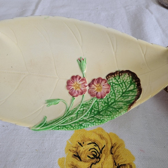 Vintage Carlton Ware Leaf Tray Floral Porcelain Celery Dish