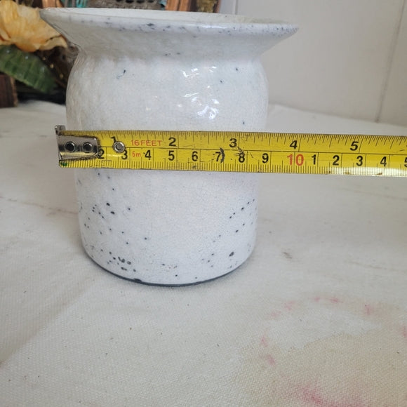 Vintage Raku Sudio Pottery Flower Pot White